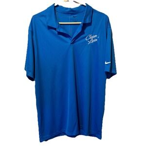 Nike‎ Golf Polo Shirt Clean Livin Blue White Athletic Mens